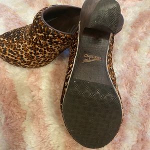 Dansko clogs pony hair animal print